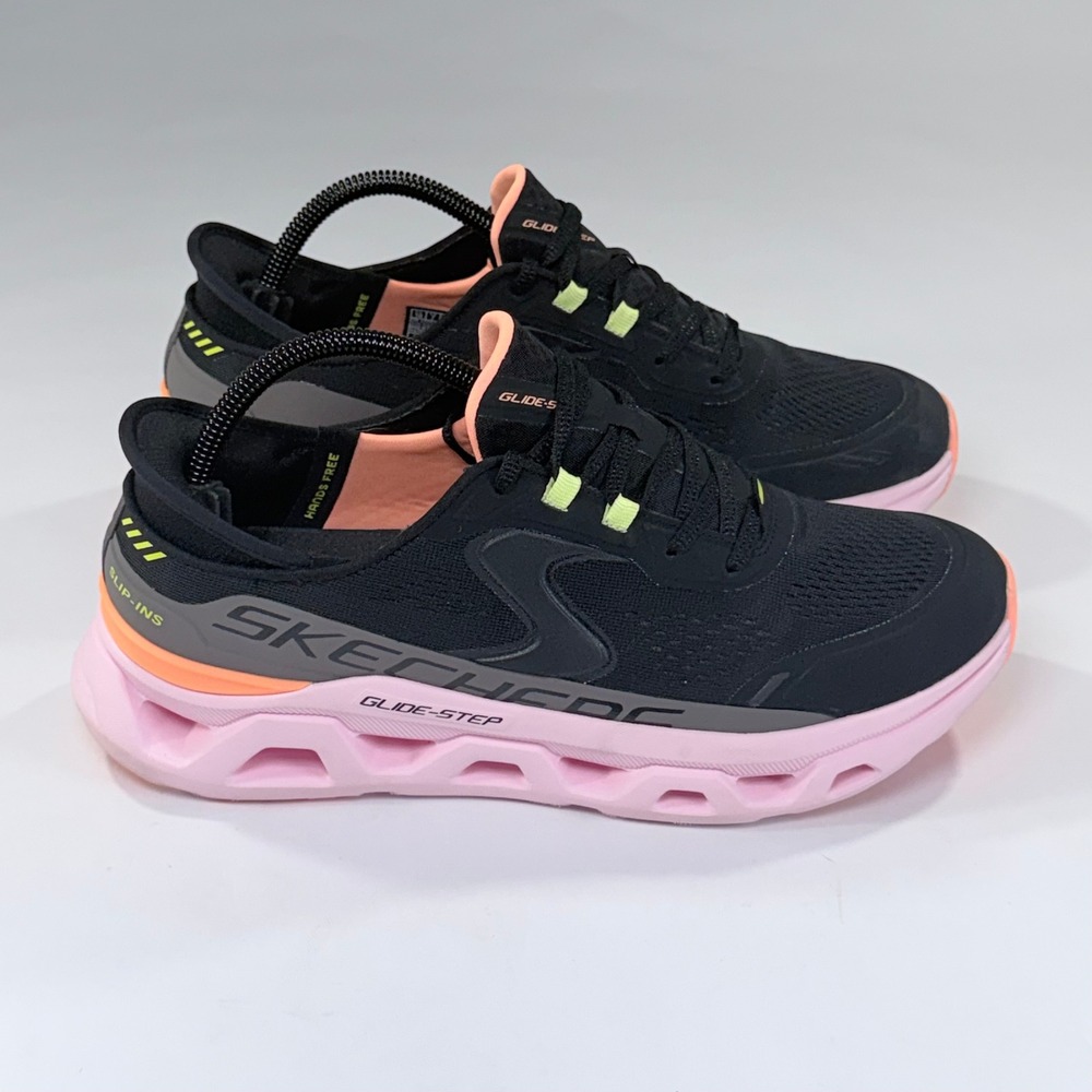 Skechers Slip-Ins Glide-Step Altus Sneaker Women 10W Black Pink Athletic Fitness